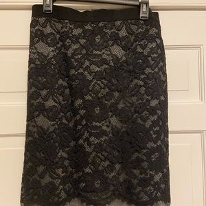 Loft black lacy skirt